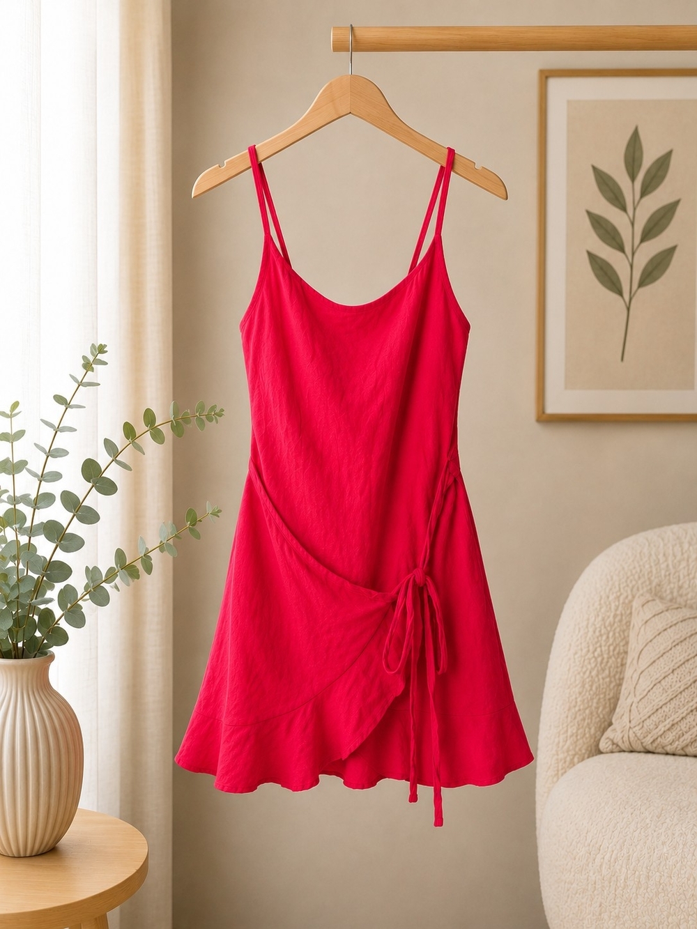 Princess Polly Red Tie-Waist Mini Slip Dress